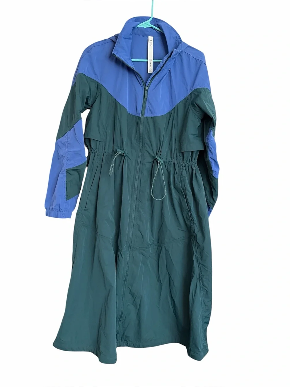 Lululemon Evergreen Full Zip Long Jacket Size 6 Green Jasper Wild Indigo Coat - Picture 4 of 10